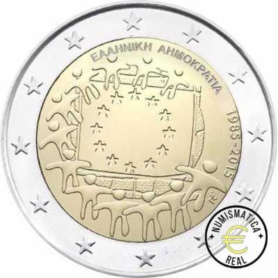 GRECIA 2015 2 EUROS CONMEMORATIVA UNC - 30 ANIV. DE LA BANDERA EUROPEA - S/C.