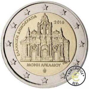 GRECIA 2016 2 EUROS CONMEMORATIVA UNC - 150 AÑOS DESDE QUE SE PRODUJO EL INCENDIO DEL MONASTERIO DE ARKADI - S/C.