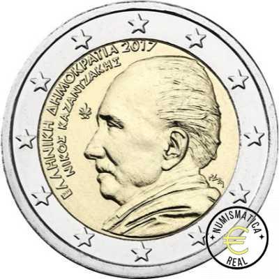 GRECIA 2017 2 EUROS CONMEMORATIVA UNC - 60 AÑOS DEL FALLECIMIENTO DE NIKOS KAZANTZAKIS - S/C.