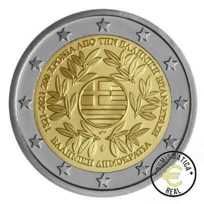 GRECIA 2021 2 EUROS CONMEMORATIVA UNC – REVOLUCION GRIEGA – S/C.