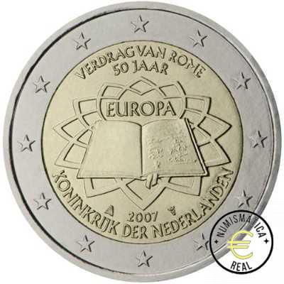 HOLANDA 2007 2 EUROS CONMEMORATIVA UNC - TRATADO DE ROMA - S/C.