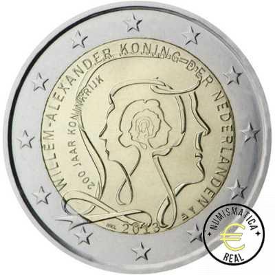 HOLANDA 2013 2 EUROS CONMEMORATIVA UNC - 200 AÑOS DEL REINO DE HOLANDA - S/C.