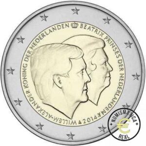 HOLANDA 2014 2 EUROS CONMEMORATIVA UNC - GUILLERMO Y BEATRIZ - S/C.