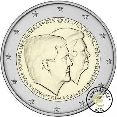 HOLANDA 2014 2 EUROS CONMEMORATIVA UNC - GUILLERMO Y BEATRIZ - S/C.