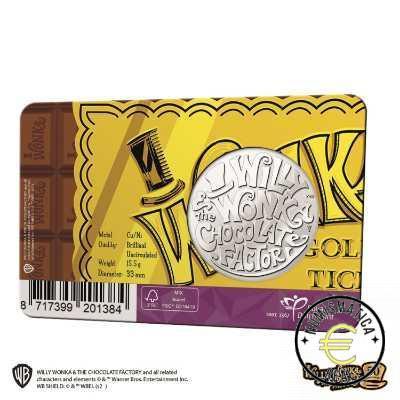 HOLANDA 2021 MEDALLA SIMILAR 5 EUROS COINCARD CONMEMORATIVA - 50 AÑOS DE WILLY WONKA Y LA FABRIA DE CHOCOLATE - BU. - Imagen 5