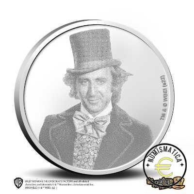 HOLANDA 2021 MEDALLA SIMILAR 5 EUROS COINCARD CONMEMORATIVA - 50 AÑOS DE WILLY WONKA Y LA FABRIA DE CHOCOLATE - BU. - Imagen 2