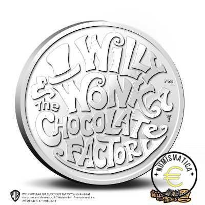 HOLANDA 2021 MEDALLA SIMILAR 5 EUROS COINCARD CONMEMORATIVA - 50 AÑOS DE WILLY WONKA Y LA FABRIA DE CHOCOLATE - BU. - Imagen 3