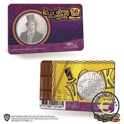 HOLANDA 2021 MEDALLA SIMILAR 5 EUROS COINCARD CONMEMORATIVA - 50 AÑOS DE WILLY WONKA Y LA FABRIA DE CHOCOLATE - BU.