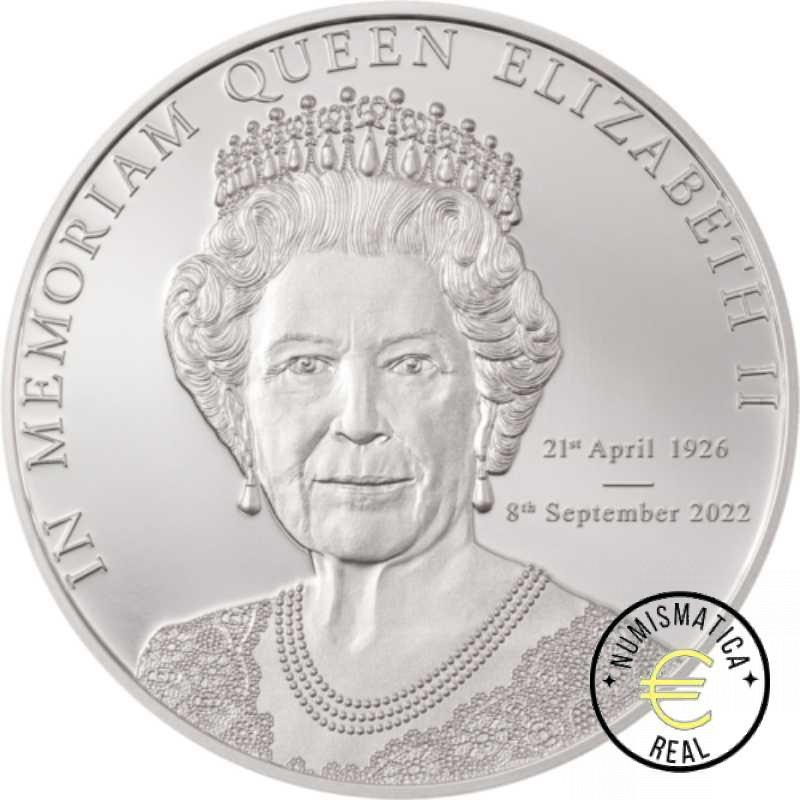 ISLAS COOK 2022 5$ DOLAR - 1 Oz DE PLATA PROOF "MEMORIAS DE LA REINA ELIZABETH II" BE / PP.