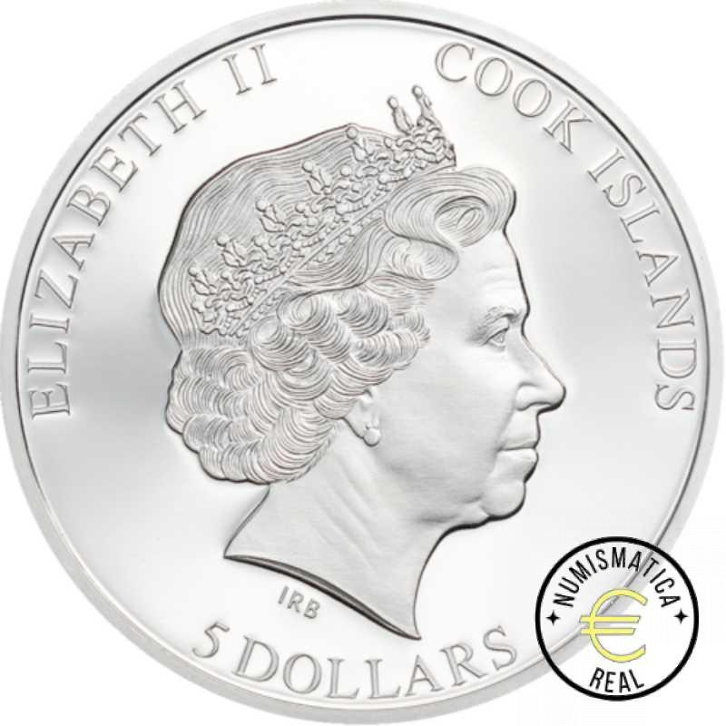 ISLAS COOK 2022 5$ DOLAR - 1 Oz DE PLATA PROOF "MEMORIAS DE LA REINA ELIZABETH II" BE / PP. - Imagen 2