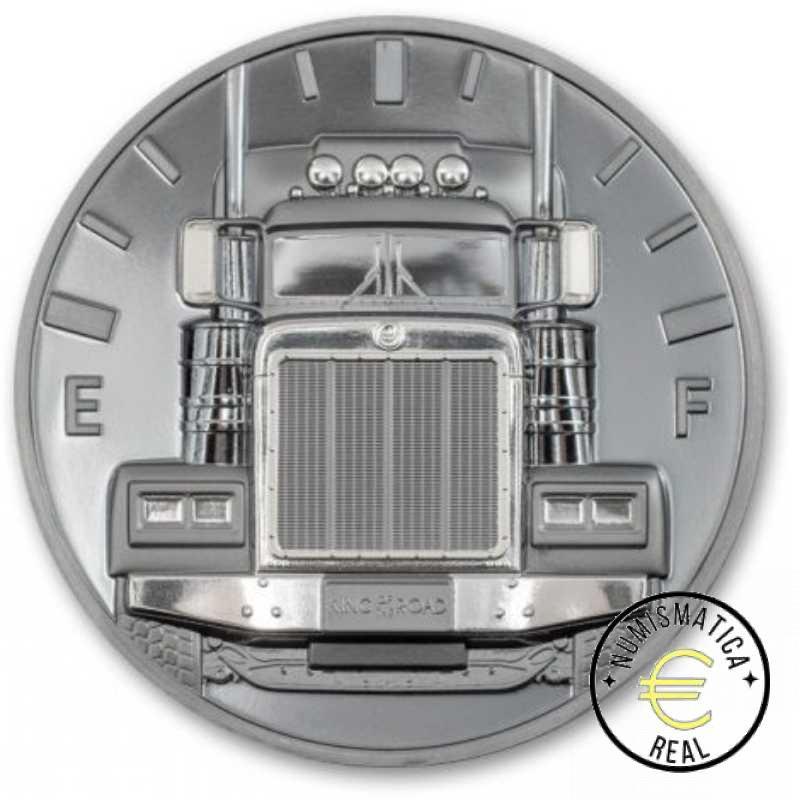 ISLAS COOK 2022 10$ DOLAR - 2 Oz DE PLATA PROOF "CAMION REY DE LA CARRETERA" BE / PP NEGRA.