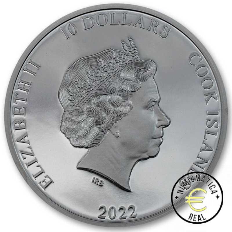 ISLAS COOK 2022 10$ DOLAR - 2 Oz DE PLATA PROOF "CAMION REY DE LA CARRETERA" BE / PP NEGRA. - Imagen 2