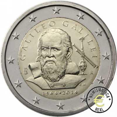 ITALIA 2014 2 EUROS CONMEMORATIVA UNC - 450 ANIV. NACIMIENTO DE GALILEO GALILEA - S/C.