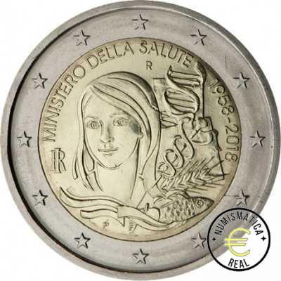 ITALIA 2018 2 EUROS CONMEMORATIVA UNC - 60 ANIVERSARIO DEL MINISTERIO DE SALUD ITALIANO - S/C.