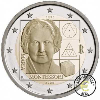 ITALIA 2020 2 EUROS CONMEMORATIVA UNC - 150 ANIV. DEL NACIMIENTO DE MARIA MONTESSORI - S/C.