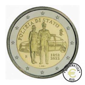 ITALIA 2022 2 EUROS CONMEMORATIVA UNC - 170 ANV. POLICIA NACIONAL ITALIANA - S/C.