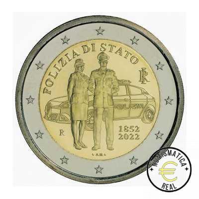 ITALIA 2022 2 EUROS CONMEMORATIVA UNC - 170 ANV. POLICIA NACIONAL ITALIANA - S/C.