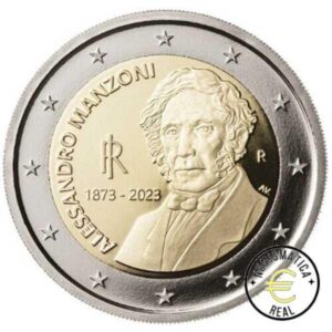 ITALIA 2023 2 EUROS CONMEMORATIVA UNC "150 ANIVERSARIO DE LA MUERTE DE ALESSANDRO MANZONI" S/C.