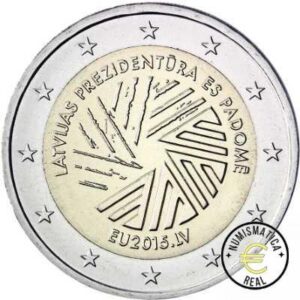 LETONIA 2015 2 EUROS CONMEMORATIVA UNC - PRESIDENCIA LETONIA DEL CONSEJO DE LA EU - S/C.