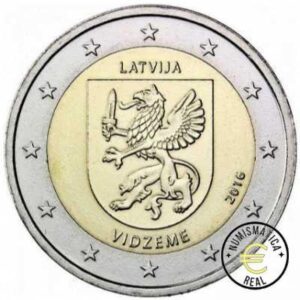 LETONIA 2016 2 EUROS CONMEMORATIVA UNC - REGION DE VIDZEME - S/C.