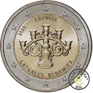 LETONIA 2020 2 EUROS CONMEMORATIVA UNC - CERAMICA LATGALIANA - S/C.