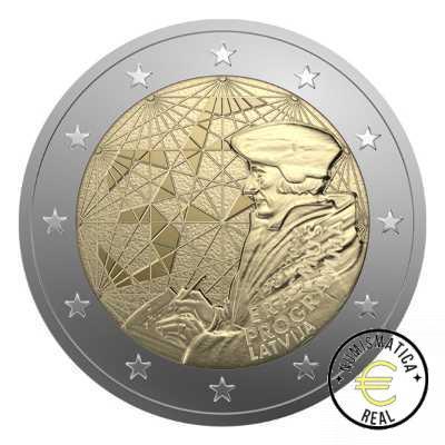 LETONIA 2022 2 EUROS CONMEMORATIVA UNC - PROGRAMA ERASMUS - S/C.