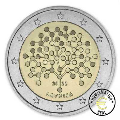 LETONIA 2022 2 EUROS CONMEMORATIVA BU - ALFABETIZACION FINANCIERA - EN COINCARD - BU. - Imagen 3
