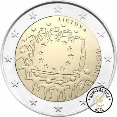LITUANIA 2015 2 EUROS CONMEMORATIVA UNC - 30 ANIV. DE LA BANDERA EUROPEA - S/C.