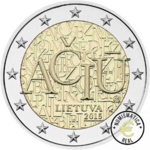 LITUANIA 2015 2 EUROS CONMEMORATIVA UNC - IDIOMA LITUANO - S/C.