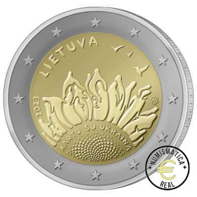 LITUANIA 2023 2 EUROS CONMEMORATIVA UNC "JUNTOS CON UCRANIA" S/C.