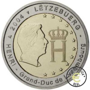 LUXEMBURGO 2004 2 EUROS CONMEMORATIVA UNC - EFIGIE Y MONOGRAMA GRAN DUQUE ENRIQUE - S/C.