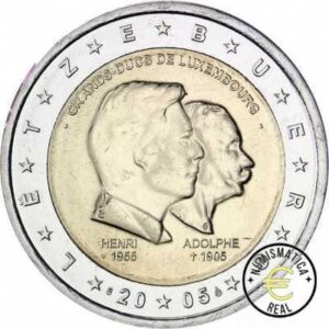 LUXEMBURGO 2005 2 EUROS CONMEMORATIVA UNC - GRAN DUQUES ENRIQUE Y ADOLFO - S/C.