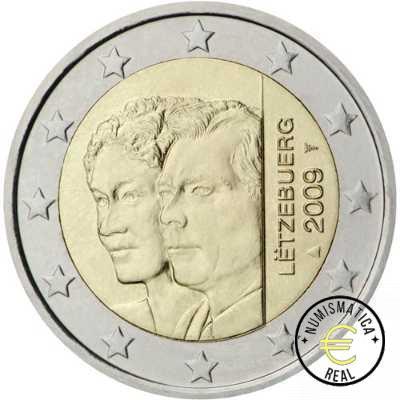 LUXEMBURGO 2009 2 EUROS CONMEMORATIVA UNC - GRAN DUQUES ENRIQUE Y CARLOTA - S/C.