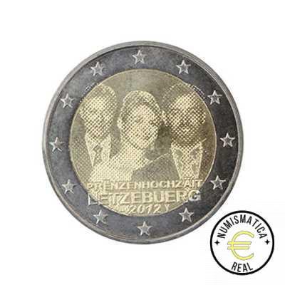 LUXEMBURGO 2012 2 EUROS CONMEMORATIVA UNC - BODA REAL PRINCIPES - S/C.