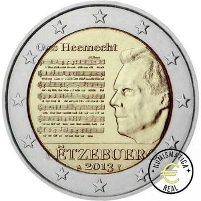 LUXEMBURGO 2013 2 EUROS CONMEMORATIVA UNC - HIMNO NACIONAL - S/C.