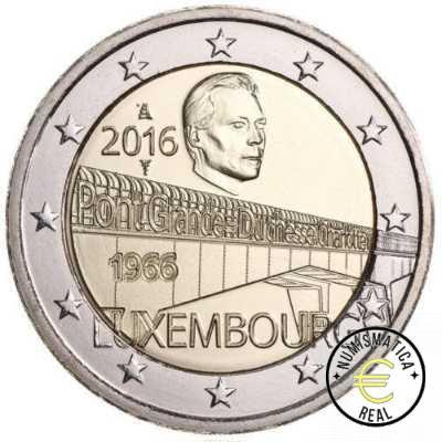 LUXEMBURGO 2016 2 EUROS CONMEMORATIVA UNC - 50 ANV DEL PUENTE DE LA GRAN DUQUESA CARLOTA. - S/C.