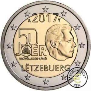 LUXEMBURGO 2017 2 EUROS CONMEMORATIVA UNC - 50 ANIVERSARIO DEL SERVICIO MILITAR VOLUNTARIO EN LUXEMBURGO - S/C.