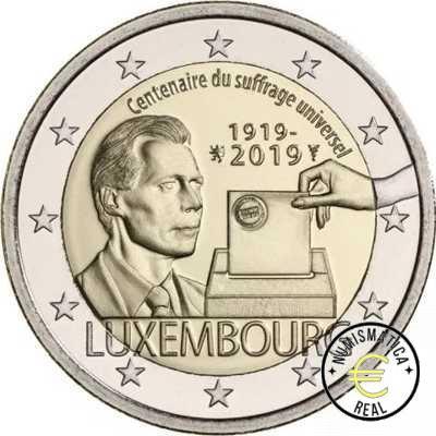 LUXEMBURGO 2019 2 EUROS CONMEMORATIVA UNC - 100 ANIV. SUFRAGIO UNIVERSAL EN LUXEMBURGO - S/C.
