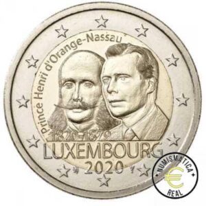 LUXEMBURGO 2020 2 EUROS CONMEMORATIVA UNC - BICENTENARIO DEL NACIMIENTO DEL PRINCIPE HENRY - S/C.