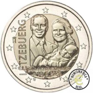 LUXEMBURGO 2020 2 EUROS CONMEMORATIVA UNC - PRINCIPE HEREDERO CHARLES - VERSION RELIEVE - S/C.