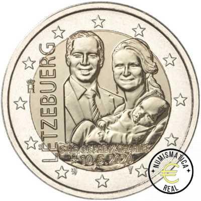 LUXEMBURGO 2020 2 EUROS CONMEMORATIVA UNC - PRINCIPE HEREDERO CHARLES - VERSION RELIEVE - S/C.