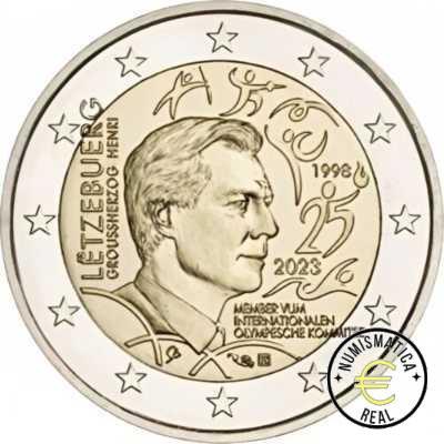 LUXEMBURGO 2023 2 EUROS CONMEMORATIVA UNC "25º G.D ERIQUE MIEMBRO COMITE OLIMPICO" S/C.