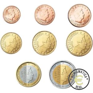LUXEMBURGO 2025 8 VALORES, MONEDAS DEL PAIS DE 1 CENT A 2 EUROS UNC. S/C.