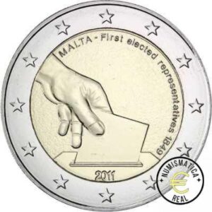 MALTA 2011 2 EUROS CONMEMORATIVA UNC - PRIMERAS ELECCIONES - S/C.