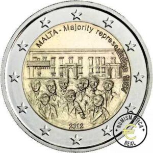 MALTA 2012 2 EUROS CONMEMORATIVA UNC - REPRESENTACION MAYORITARIA - S/C.