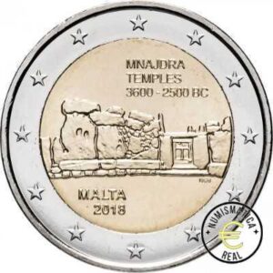 MALTA 2018 2 EUROS CONMEMORATIVA UNC - TEMPLOS DE MNAJDRA - S/C.