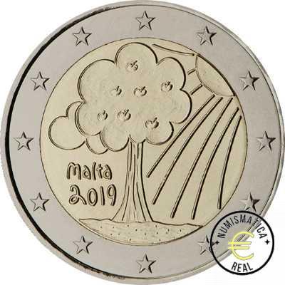 MALTA 2019 2 EUROS CONMEMORATIVA UNC - LOS NIÑOS - NATURALEZA Y MEDIO AMBIENTE - S/C.