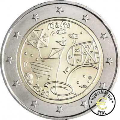 MALTA 2020 2 EUROS CONMEMORATIVA UNC - LOS NIÑOS Y LA SOLIDARIDAD - JUEGOS - S/C.