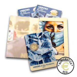 MALTA 2021 2 EUROS CONMEMORATIVA UNC - HEROES DE LA PANDEMIA EN COINCARD OFICIAL (CARTERA) - S/C.