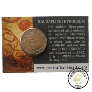 MALTA 2022 2 EUROS CONMEMORATIVA - TEMPLO HIPOGEO DE HAL SAFLIENI EN COINCARD OFICIAL - BU.